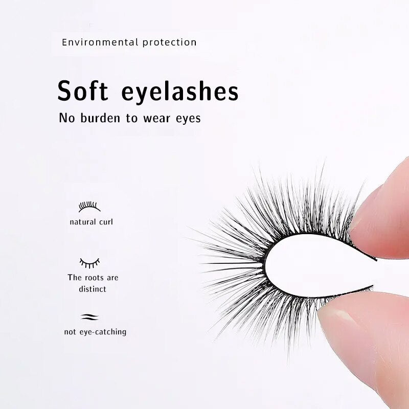 10Pairs 3D Faux Mink Lashes Natural Long Short Full Strip Lashes Soft Plump Eyelashes Extension
