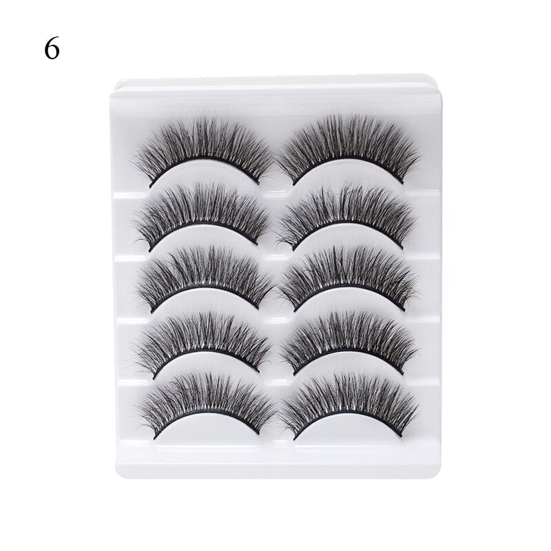 5 Pairs 3d Faux Mink Manga Lashes Little Devil Fairy 3D False Eyelashes Natural Lash Extension
