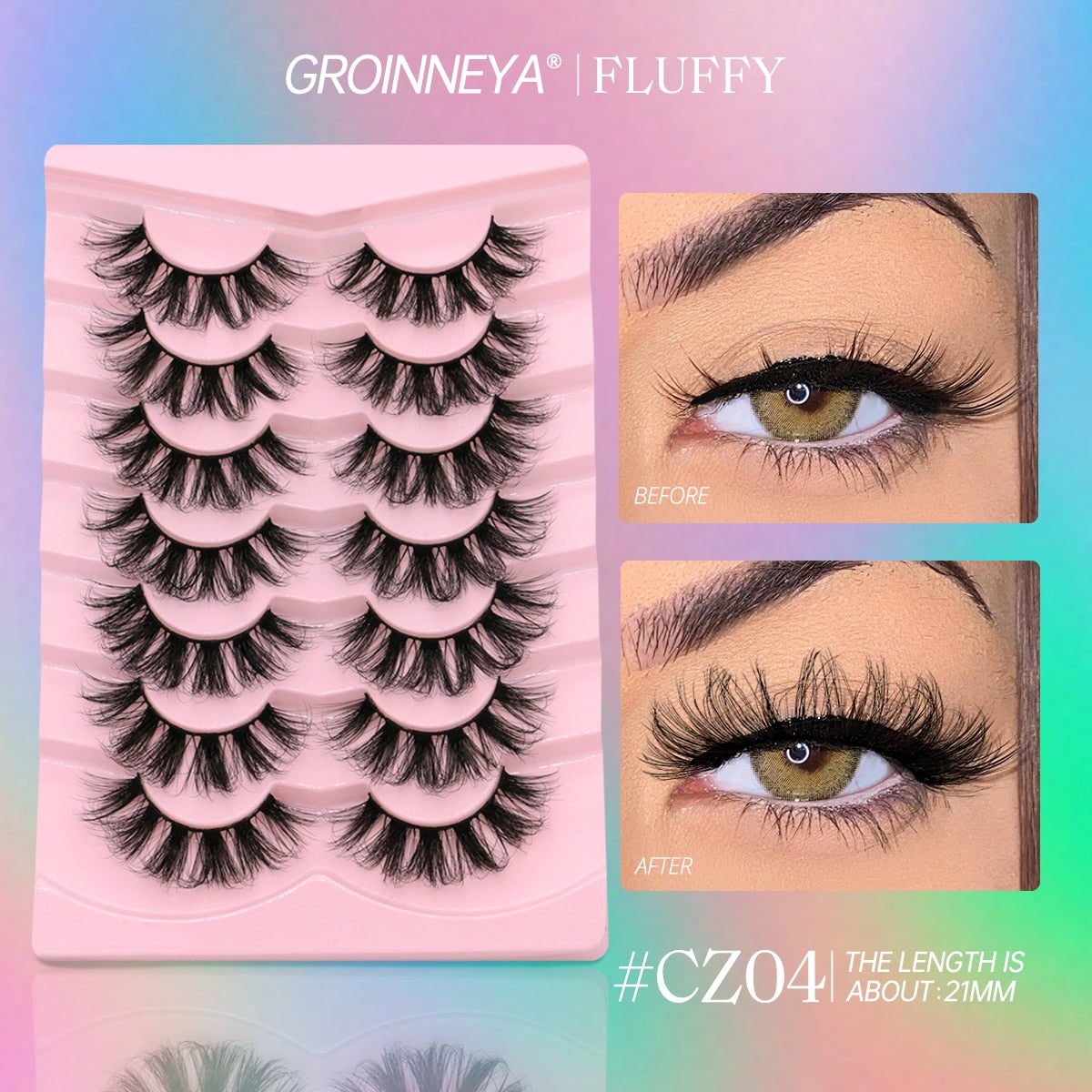 5/7 Pairs Fluffy Mink Lashes Faux Mink Eyelashes Long Lasting EyelashesDramatic Volume lashes Extension Thick Long