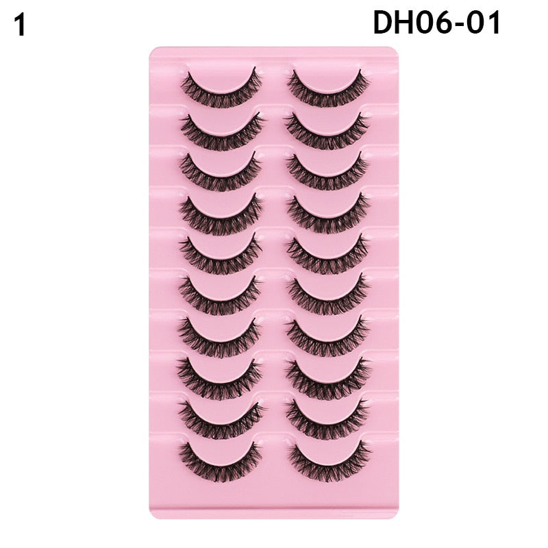 10 Pairs Faux Mink Lashes Natural False Eyelashes Fluffy Soft Wispy Dramatic Volume Lash Extension Wispy Long 3D