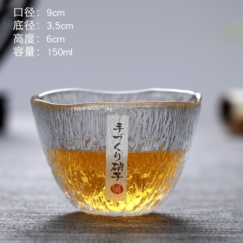 Hand-made Japanese hammered foreign wine glass whiskey glass home creative beer glass crystal glass cup