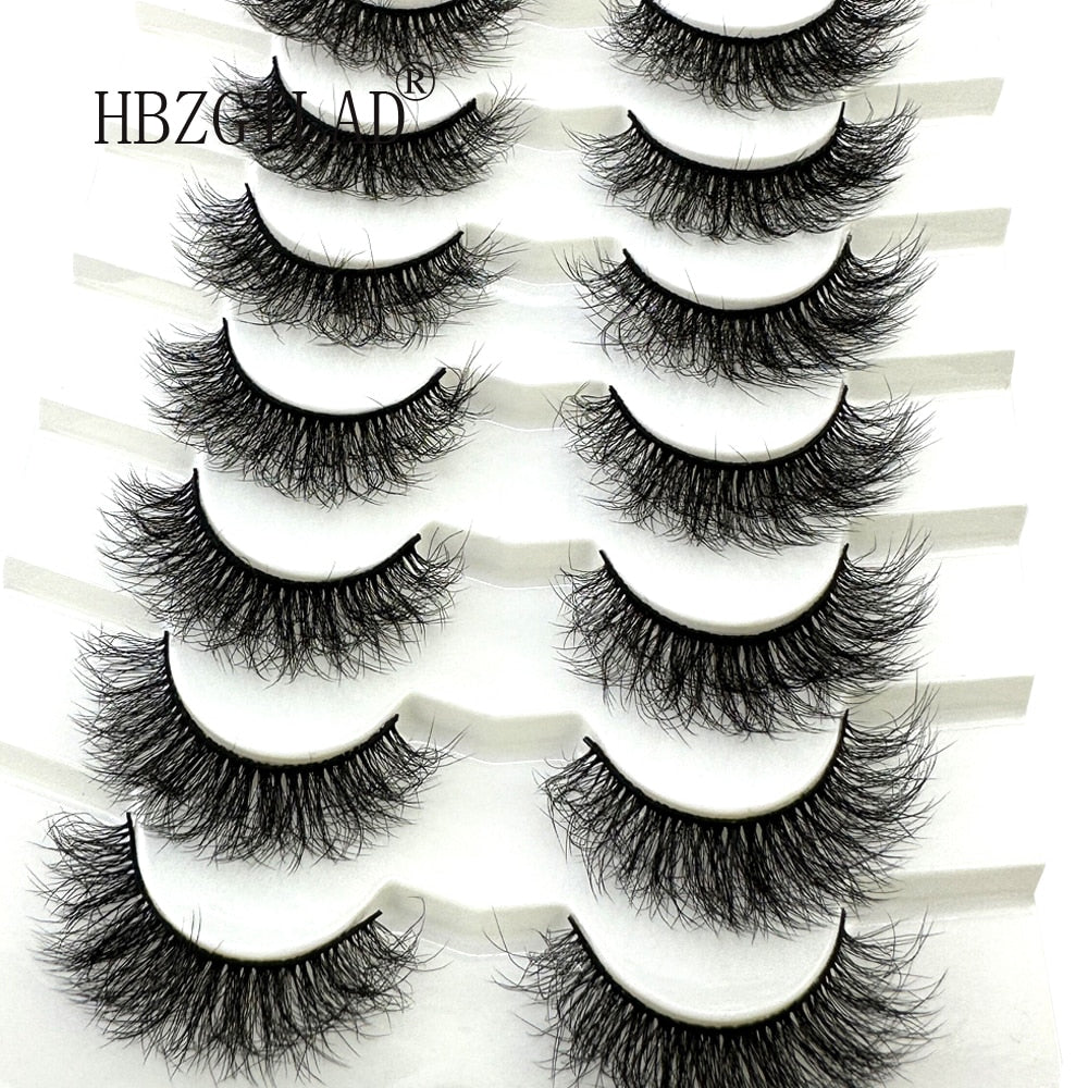 7Pairs False Eyelashes 6D Super Fluffy Wispy Faux Mink Eyelashes Cat/Fox Eye Effect Dramatic Lashes Eyelash Extension