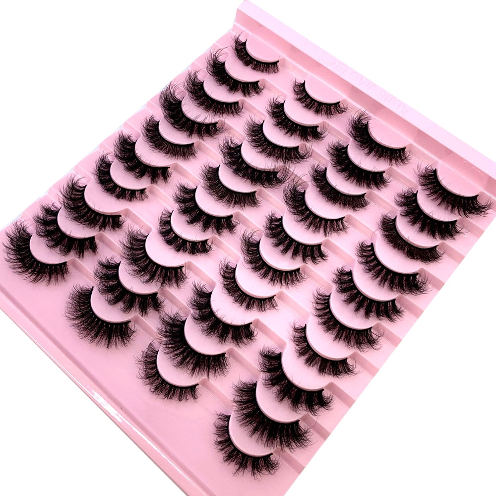 20 pairs natural Thick false eyelashes long 6d mink eyelashes eyelash extension