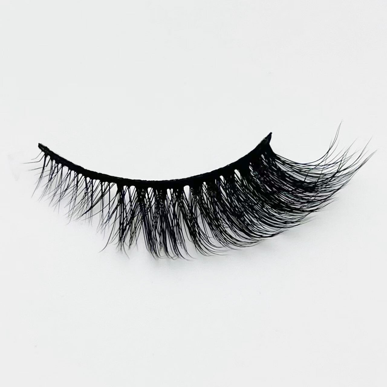 Cat-Eye 3D Mink Eyelashes Curled Winged Natural Realistic Messy End Eye Elongated Thick False Eyelashes Soft