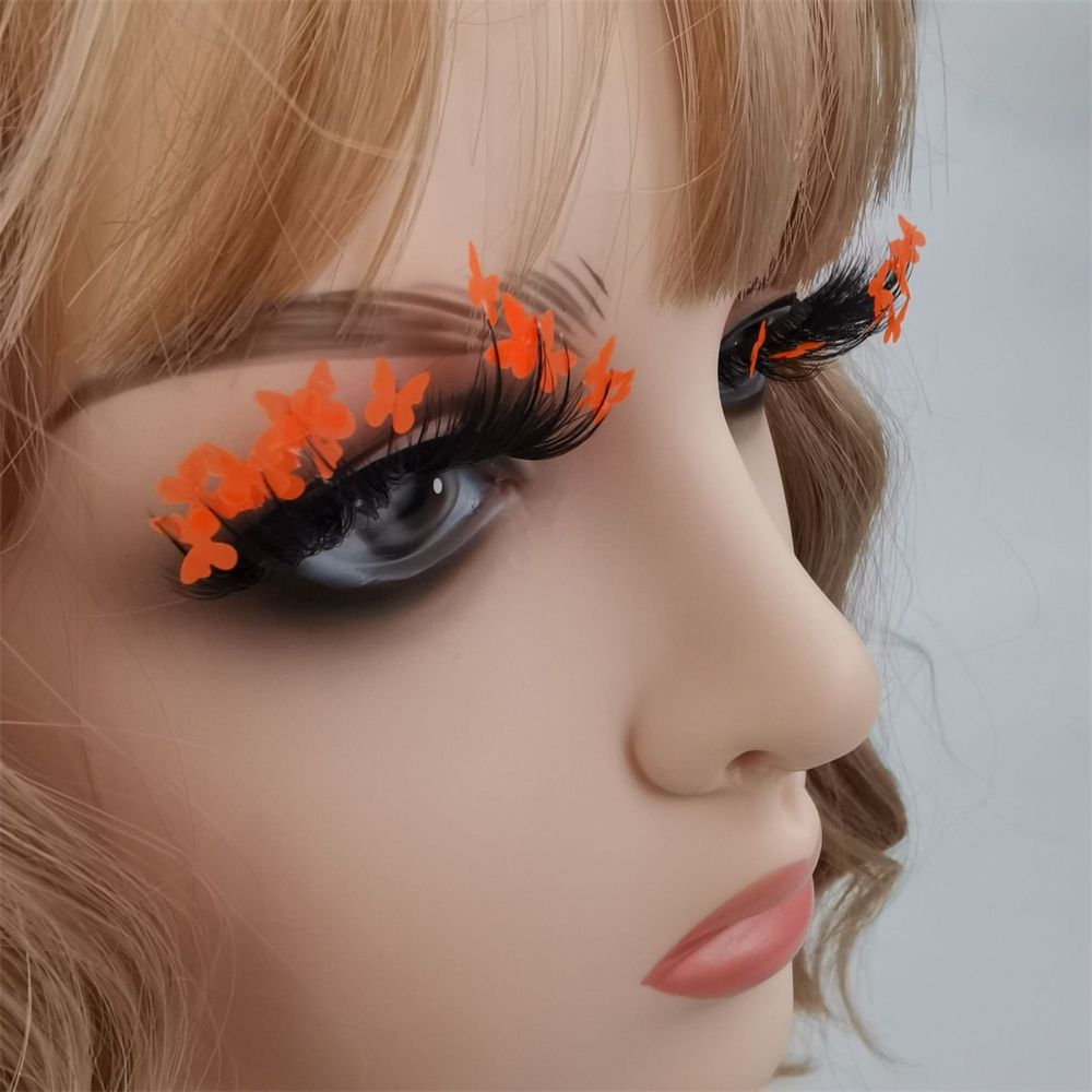 Faux Mink Butterfly Eyelashes With Packaging Boxes 3D Fluffy Glitter Sequins Thick Lash Colorful Shiny Star Flower Lashes