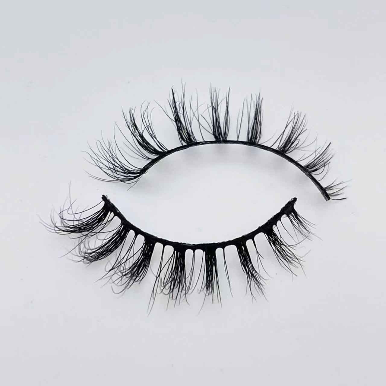 Soft Mink Eyelashes 3D Curl Winged End Eye Elongated Fake Lashes Thick Handmade Natural False Eyelash Messy Cross Lash