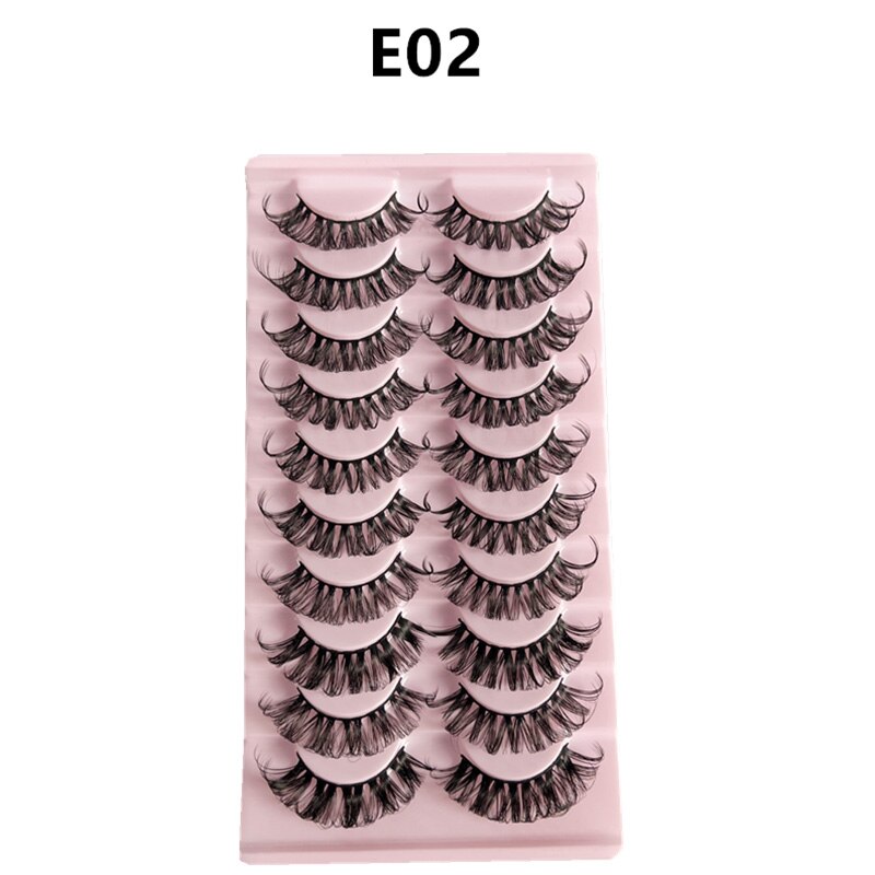 10 Pairs Faux Mink Lashes Natural False Eyelashes Fluffy Soft Wispy Dramatic Volume Lash Extension Wispy Long 3D