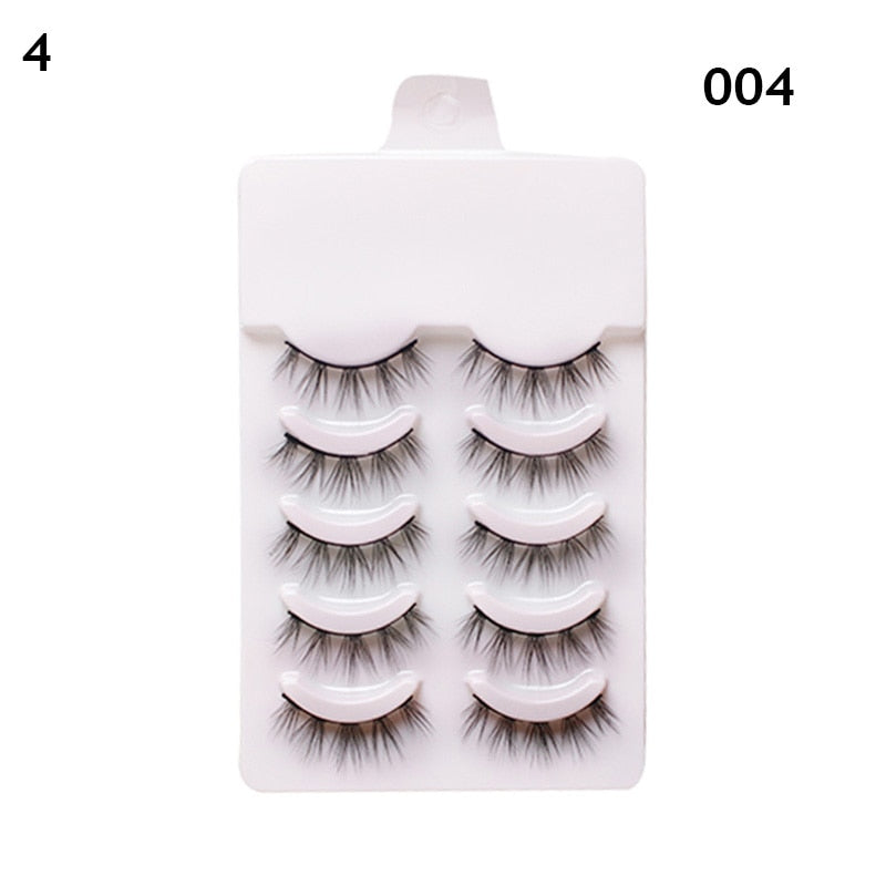 5 Pairs 3d Faux Mink Manga Lashes Little Devil Fairy 3D False Eyelashes Natural Lash Extension