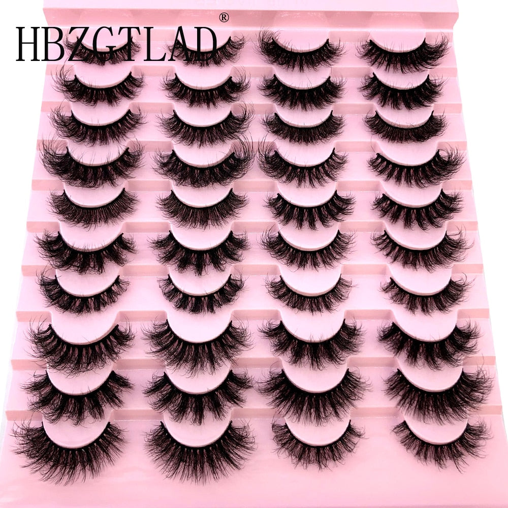 20 pairs natural Thick false eyelashes long 6d mink eyelashes eyelash extension
