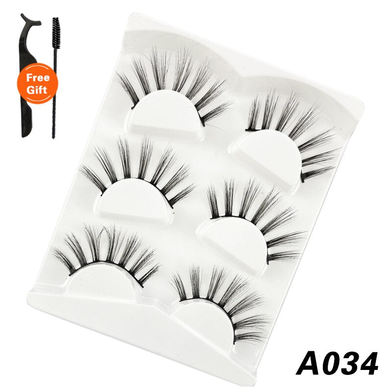 3Pairs 3D Mink False Lashes Faux Cils Natural Fluffy Dramatic Volume Eyelashes Crisscross Soft Eyelash Extension