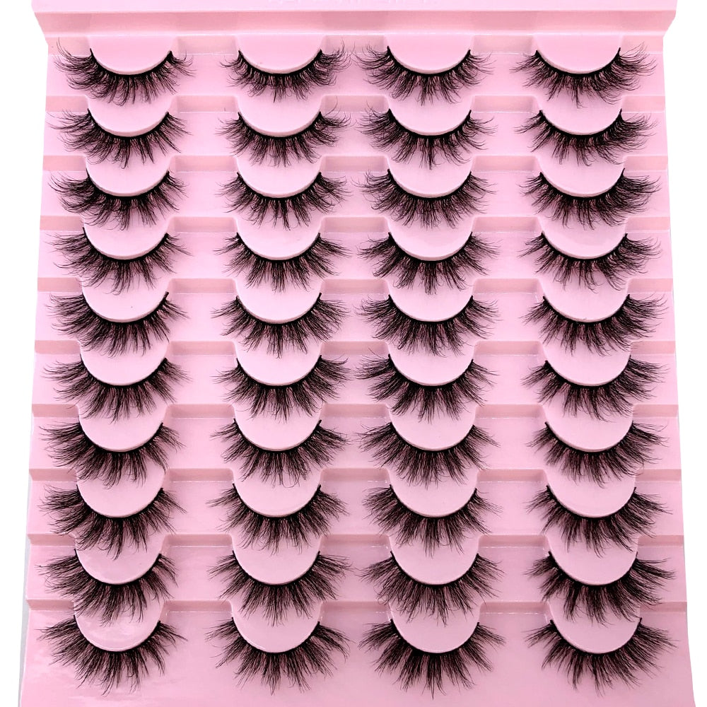 20 pairs natural Thick false eyelashes long 6d mink eyelashes eyelash extension