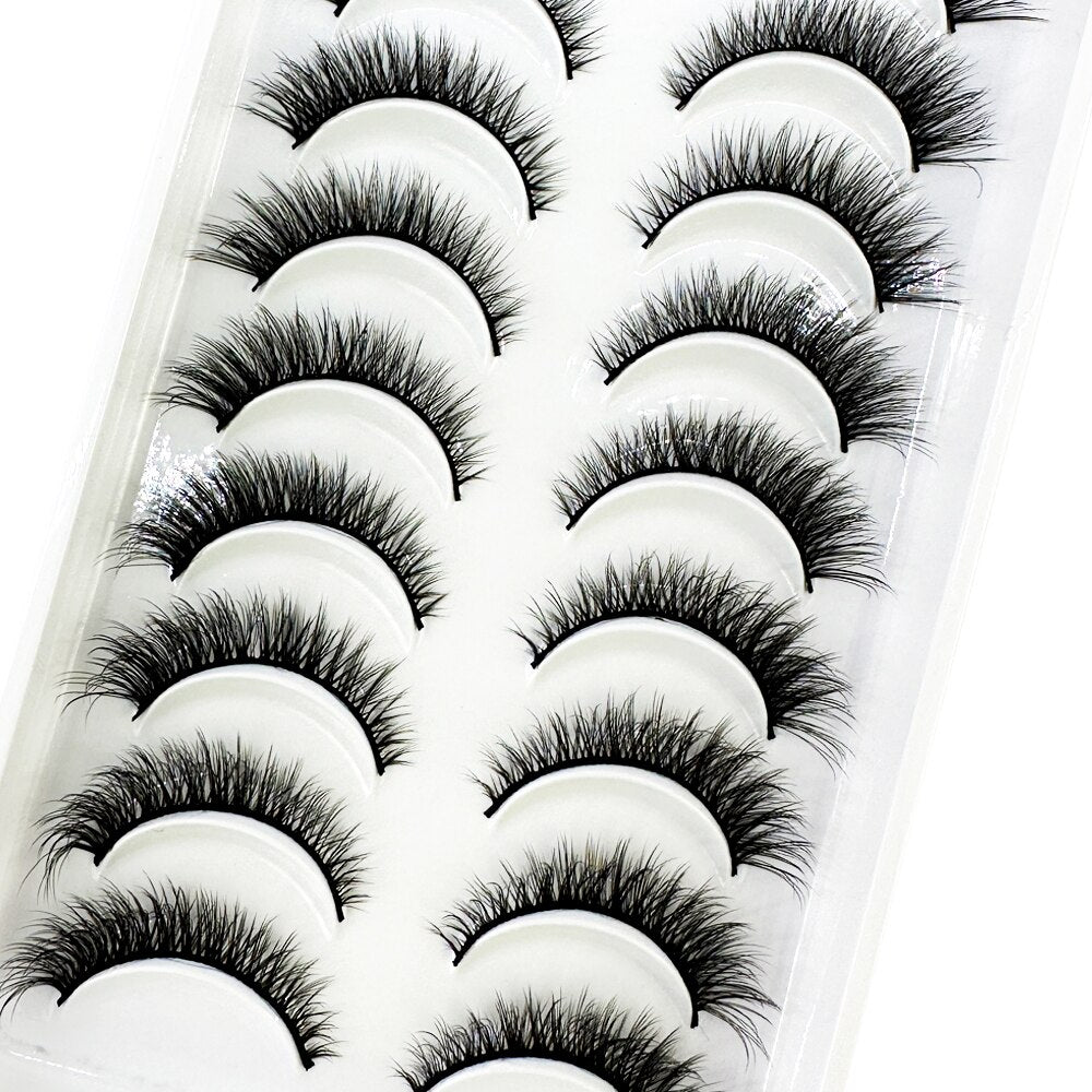 10 Pairs Natural False Eyelashes Fake Lashes Long Makeup 3d Mink Lashes Extension Eyelash Mink Eyelashes