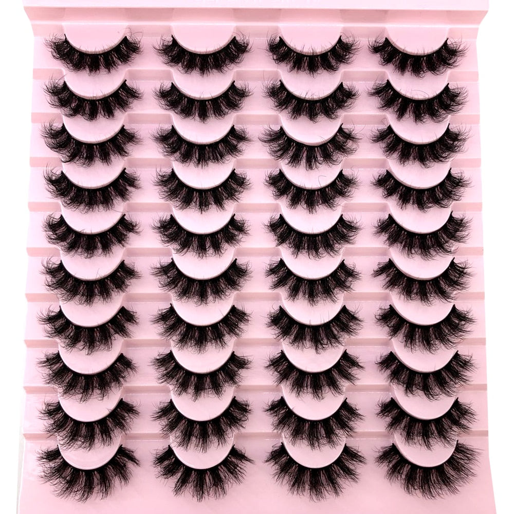 20 pairs natural Thick false eyelashes long 6d mink eyelashes eyelash extension