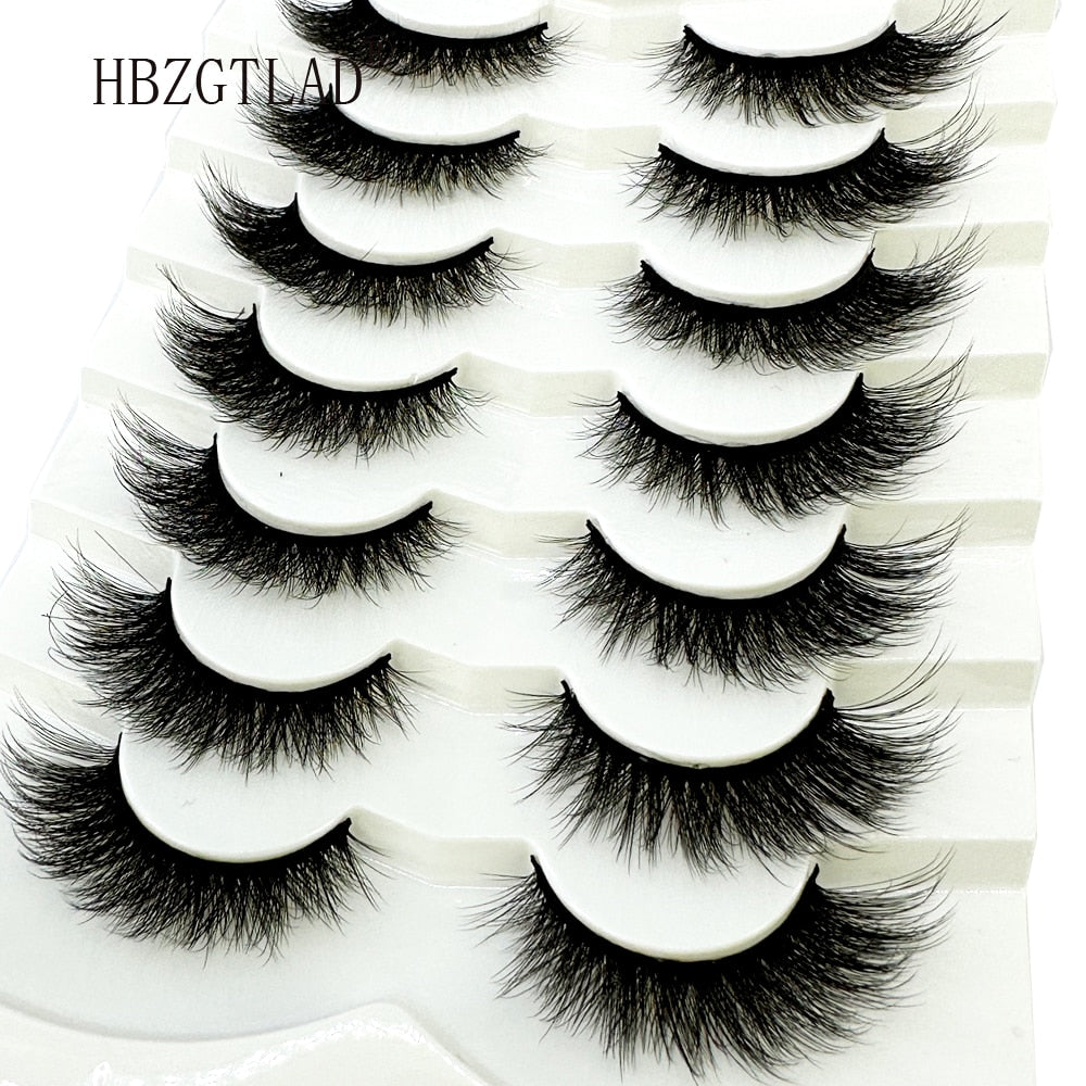 7Pairs Eyelashes 3D Mink Lashes Fluffy Soft Wispy Volume Natural long Cross False Eyelashes Eye Lashes Reusable