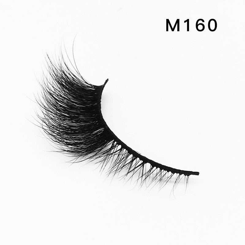 Soft Mink Eyelashes 3D Curl Winged End Eye Elongated Fake Lashes Thick Handmade Natural False Eyelash Messy Cross Lash