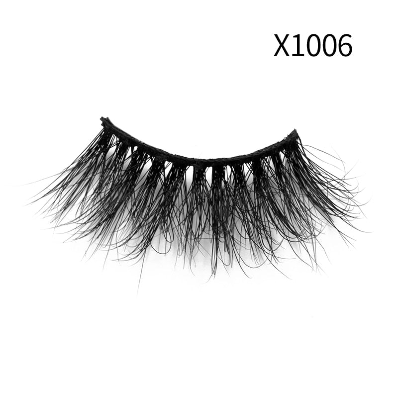 Soft Mink Eyelashes 3D Curl Winged End Eye Elongated Fake Lashes Thick Handmade Natural False Eyelash Messy Cross Lash