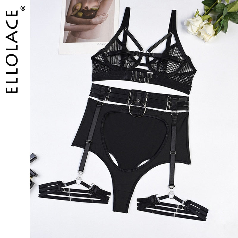 Erotic Lingerie Transparent Half Cup Bra Sexy Couple Underwear 2-Piece Luxury Lace Intimate Cut Out Sensual Exotic Sets