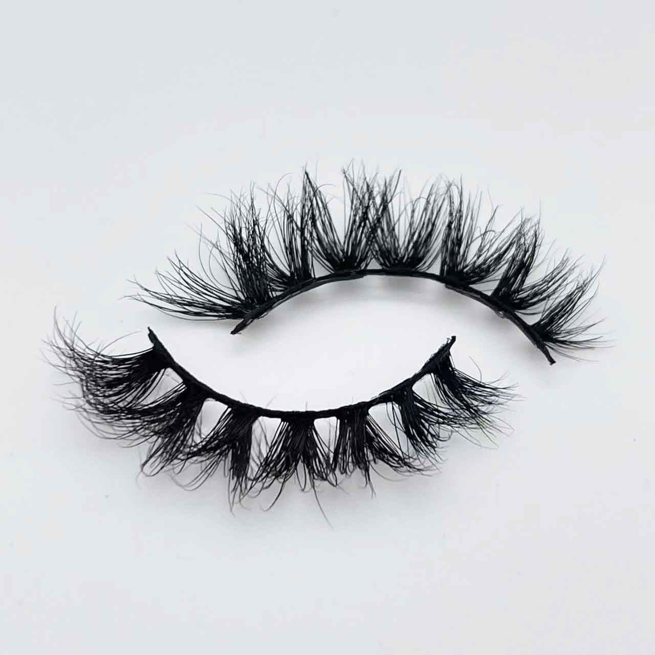 Soft Mink Eyelashes 3D Curl Winged End Eye Elongated Fake Lashes Thick Handmade Natural False Eyelash Messy Cross Lash