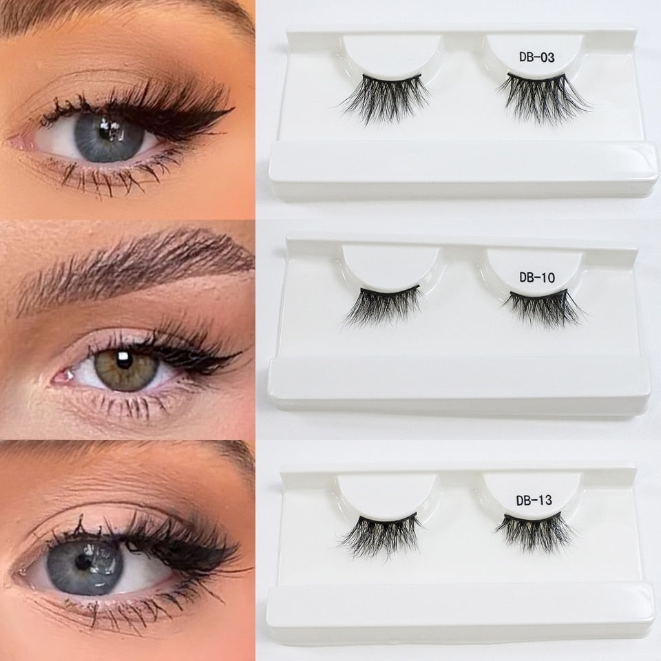 Cat Eye Lashes 3d Real Mink Short Natural Eyelashes Wispy Half Lashes Fake Eyelashes