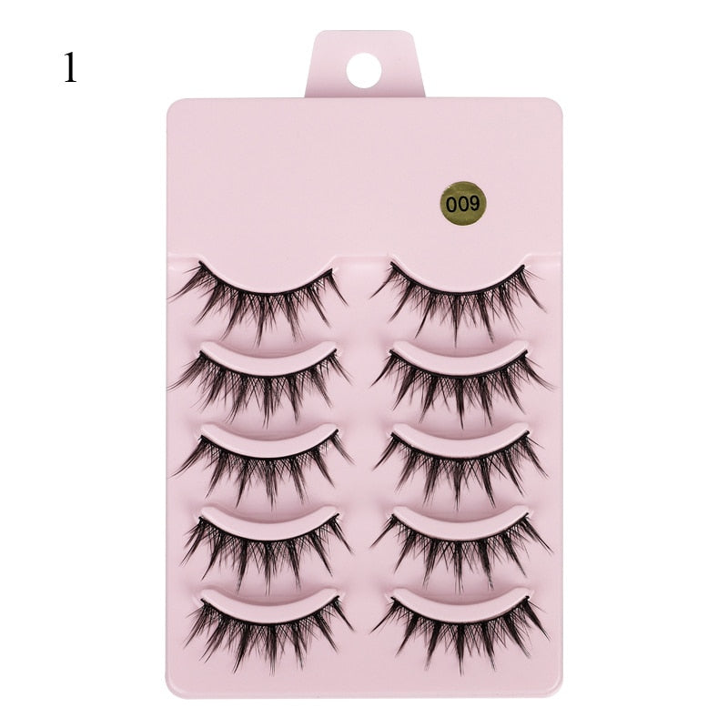 4/5Pair False Eyelashes Handmade Mink Cross Long 3D Winged Eyelash End Eye Elongated Lash Extension Natural