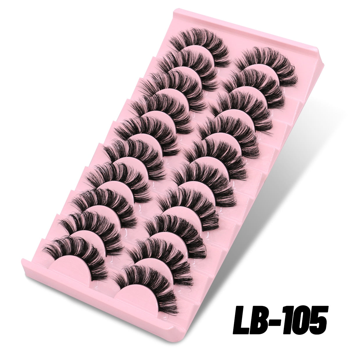 DD Curl Lashes 10 pairs Russian Strip Lashes 3D Mink Eyelashes Natural Long Reusable Fluffy eyelashes