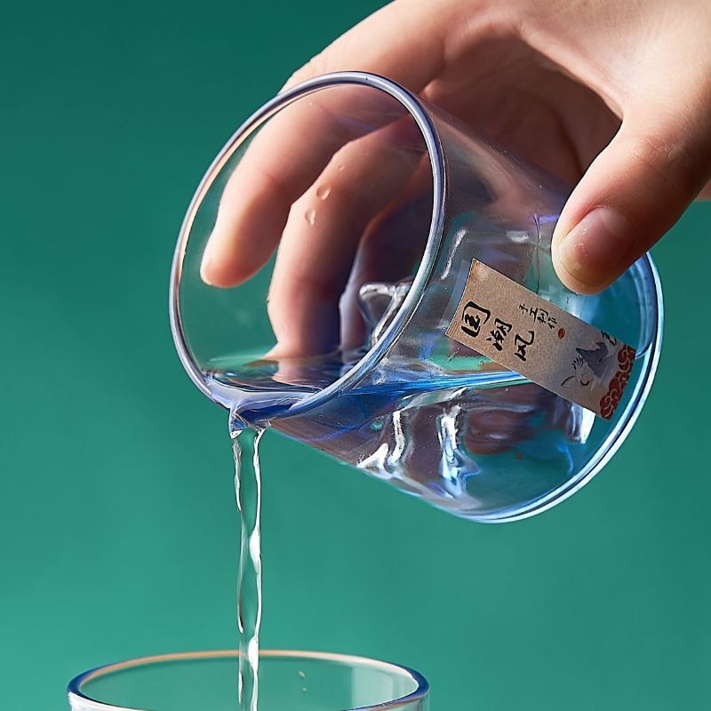 Japanese 3D Mountain Glass Whiskey Cup Transparent Whiskey Glass Glacier Vodka Wine Cup Whiskey Rock Glass Drinkware Artwork Gif