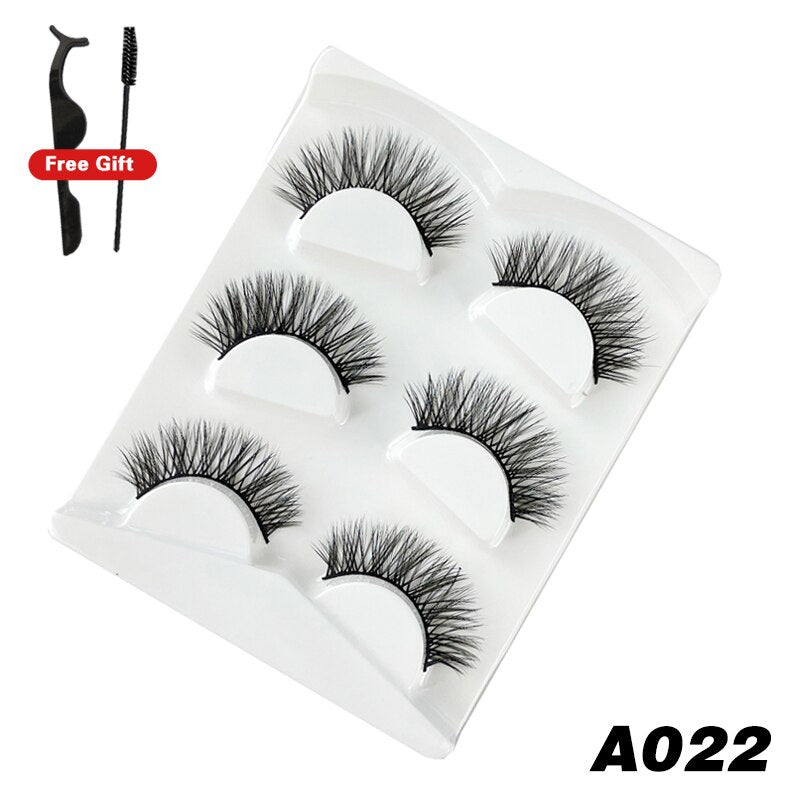 3Pairs 3D Mink False Lashes Faux Cils Natural Fluffy Dramatic Volume Eyelashes Crisscross Soft Eyelash Extension