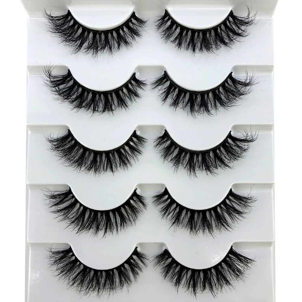 5 Pairs Lashes Mink Lashes Faux Eyelashes Mink False Eyelashes Dramatic Volume Lashes Eyelash Extension