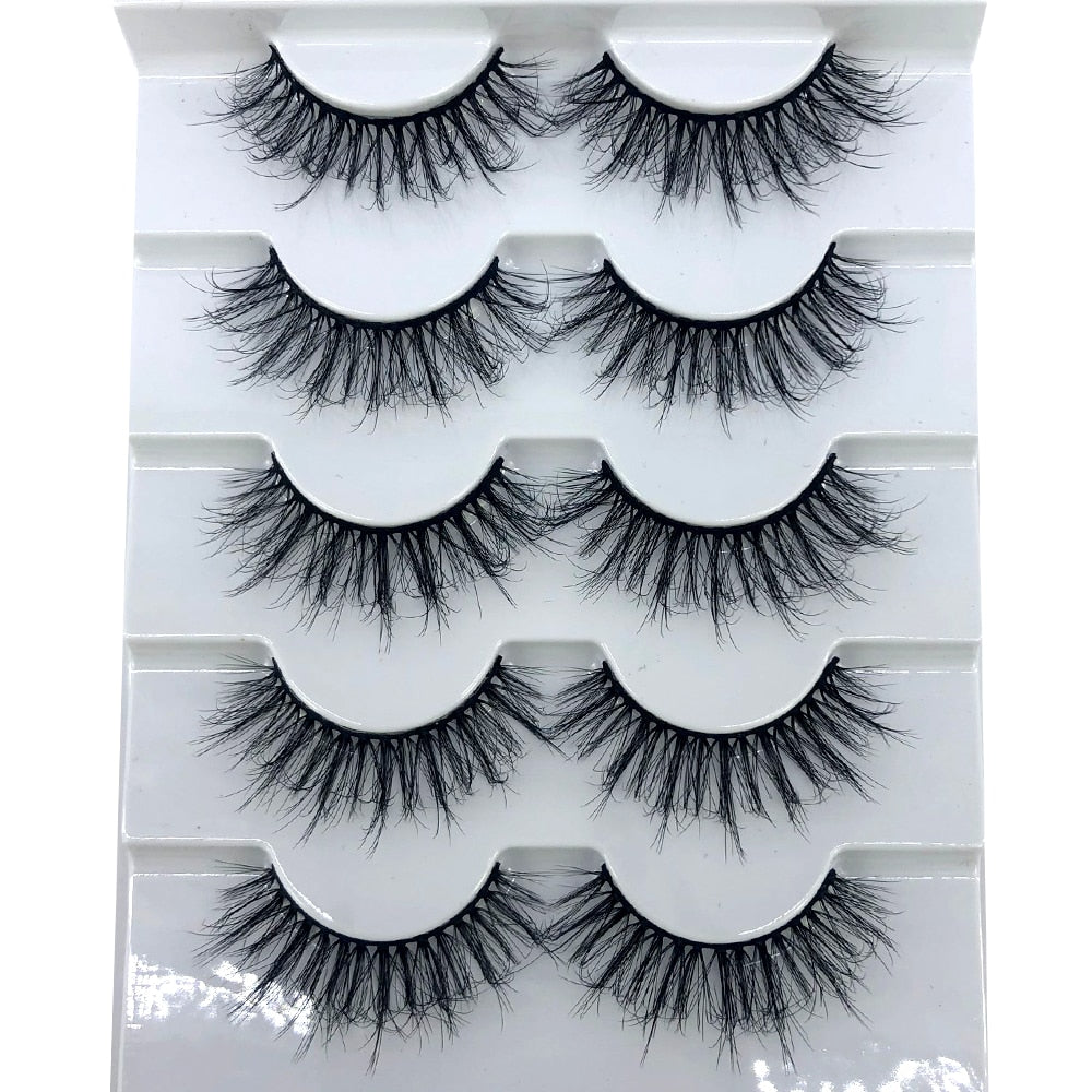 5 Pairs Lashes Mink Lashes Faux Eyelashes Mink False Eyelashes Dramatic Volume Lashes Eyelash Extension