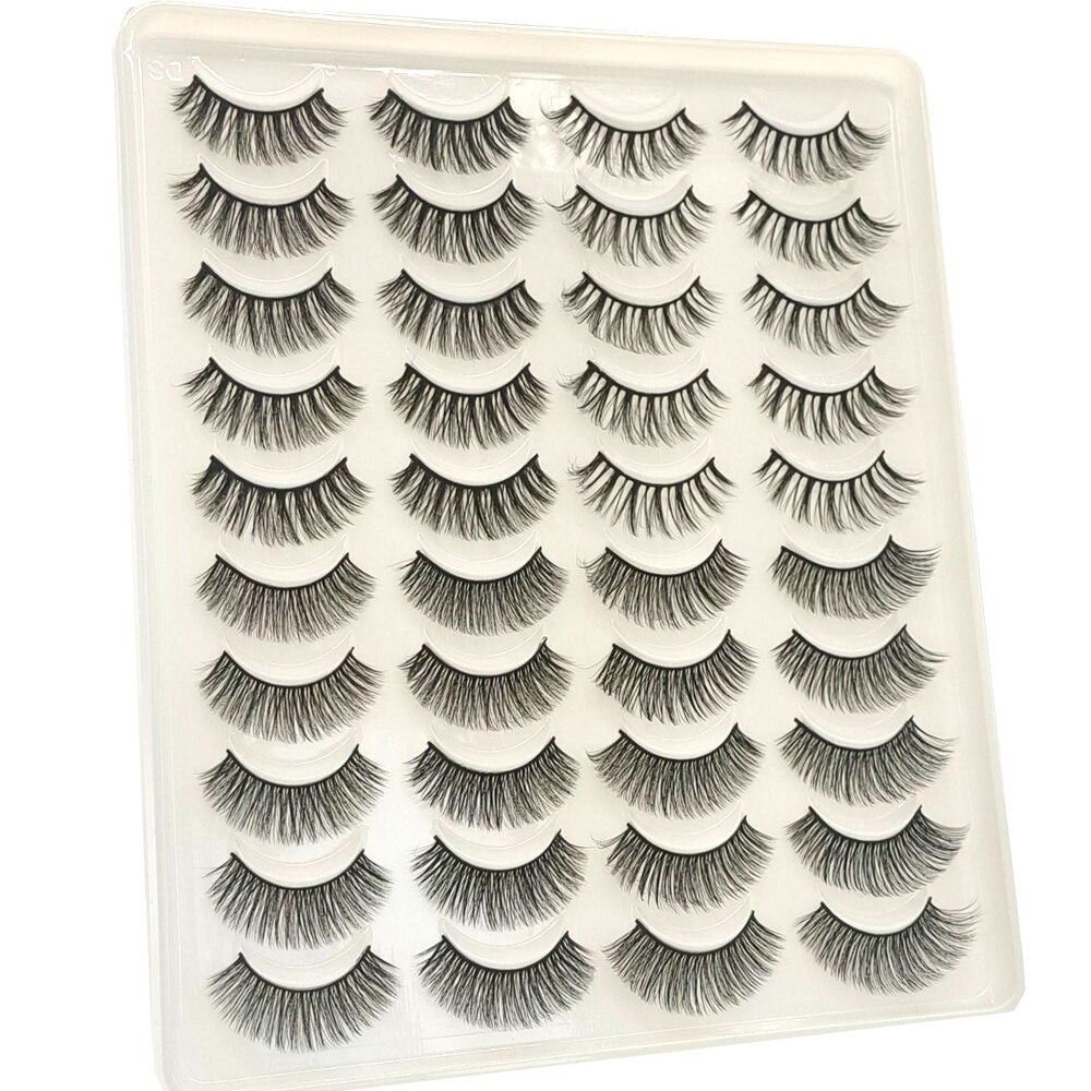 20 pairs natural Thick false eyelashes long 6d mink eyelashes eyelash extension