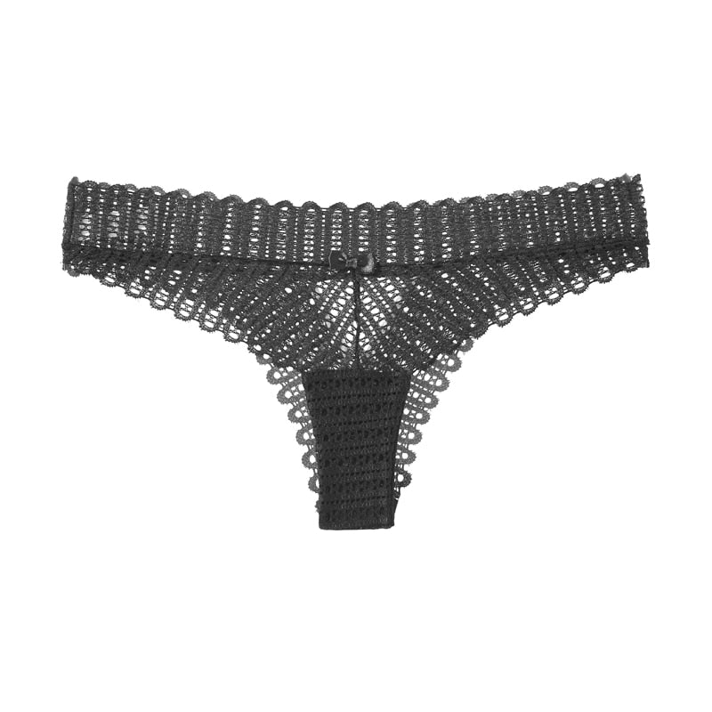 Women Sexy Lace Panties Low-waist G String Thong Underwear Female Hollow Out Transparent Temptation Lingerie