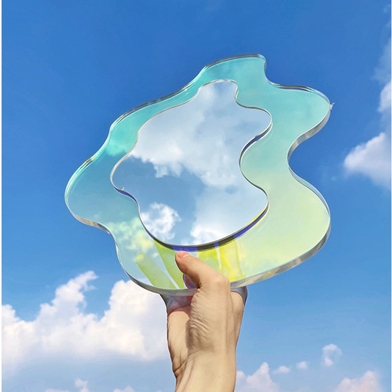 Acrylic Large Flower Colorful Mirror Living Room Home Decorative Wall Mirror Bedroom Table Standing Make-up Mirror