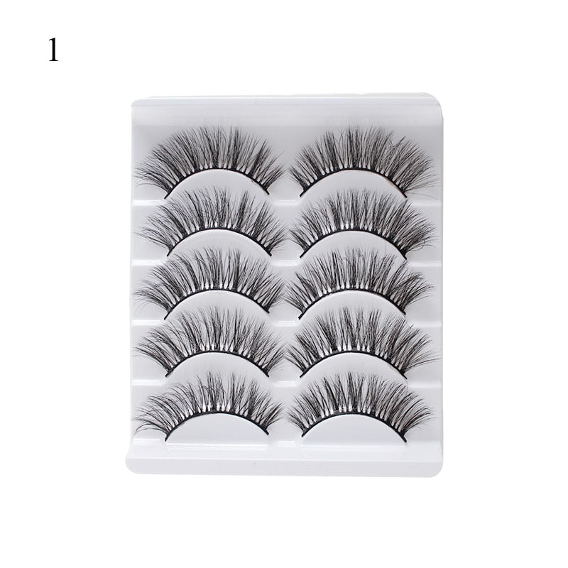 3D Mink Lash Natural False Eyelashes Faux Mink lashes 5Pair False Eyelash Reusable Thick Long Cilia
