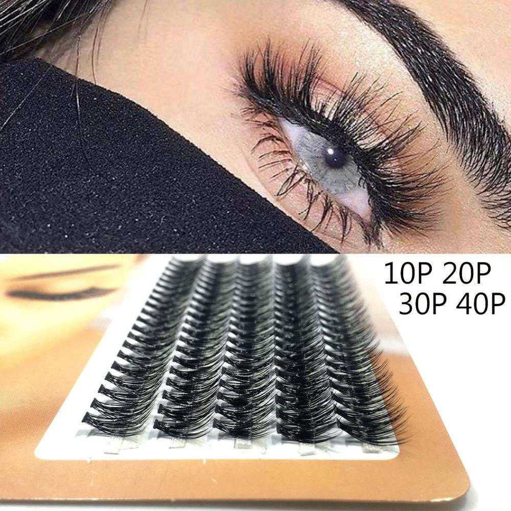 5Rows Individual Lashes Natural Soft Thick Cluster False Eyelashes 10D/20D/30D/40D Mink Volume Eyelashes Extension