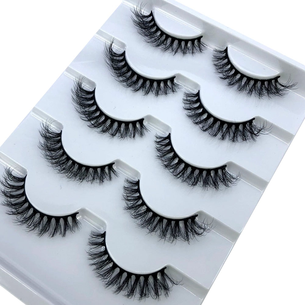 5 Pairs Lashes Mink Lashes Faux Eyelashes Mink False Eyelashes Dramatic Volume Lashes Eyelash Extension