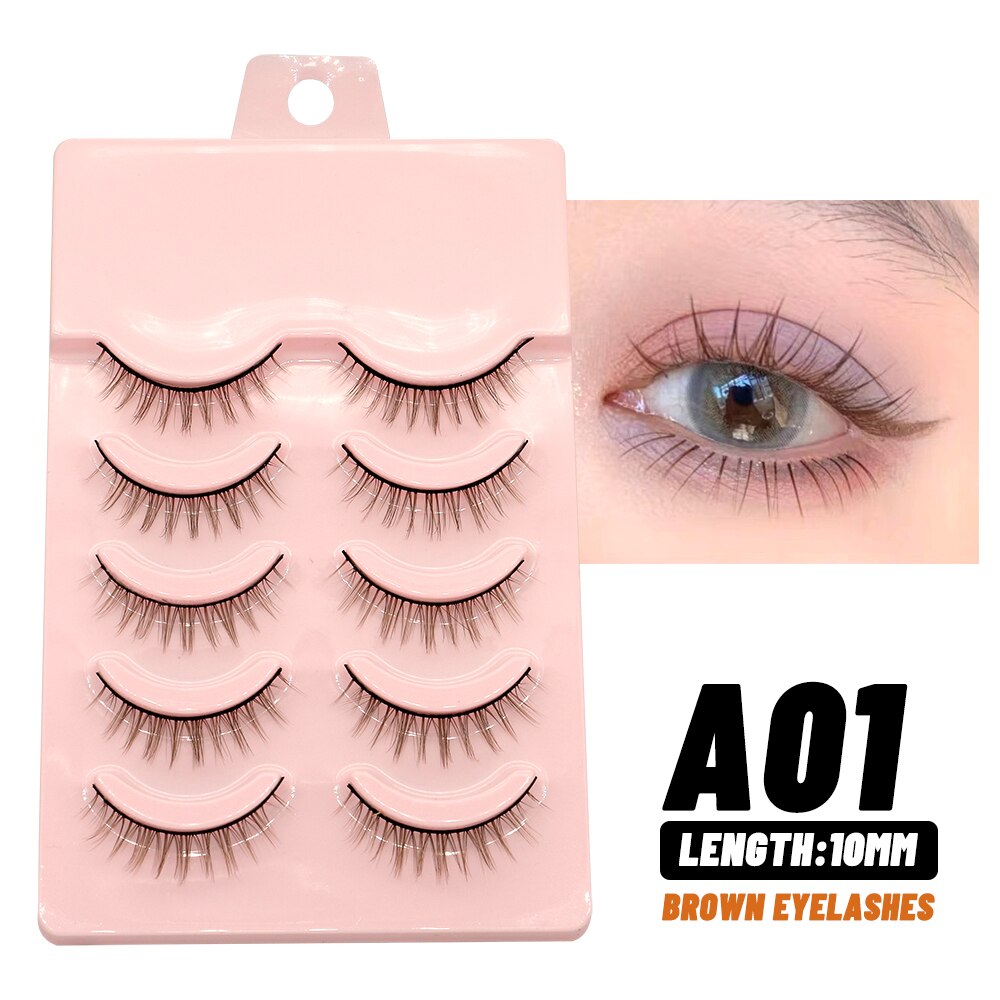 Natural Lashes 5pairs Eyelashes Cosplay 3D Faux Mink Eyelash Wispy Fluffy Soft Extension Hand Made Fake Lash