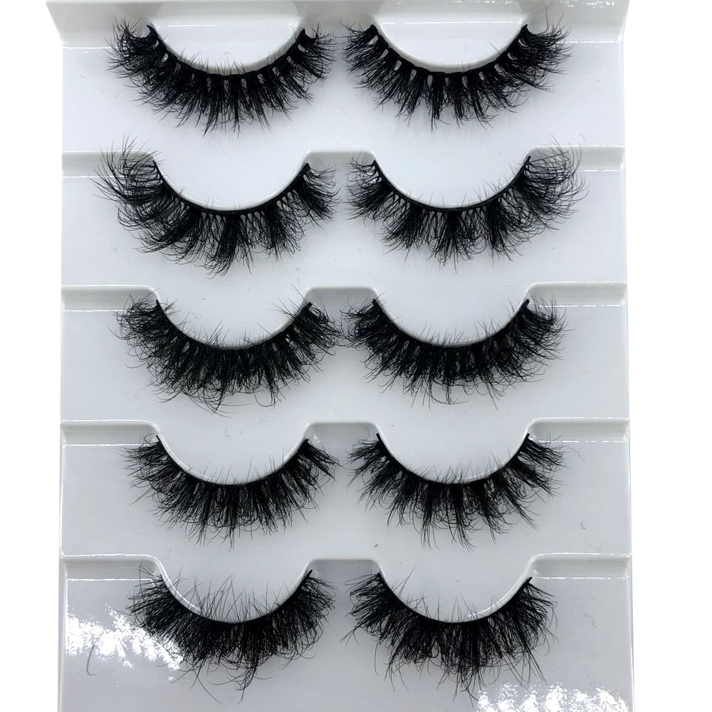 5 Pairs Lashes Mink Lashes Faux Eyelashes Mink False Eyelashes Dramatic Volume Lashes Eyelash Extension
