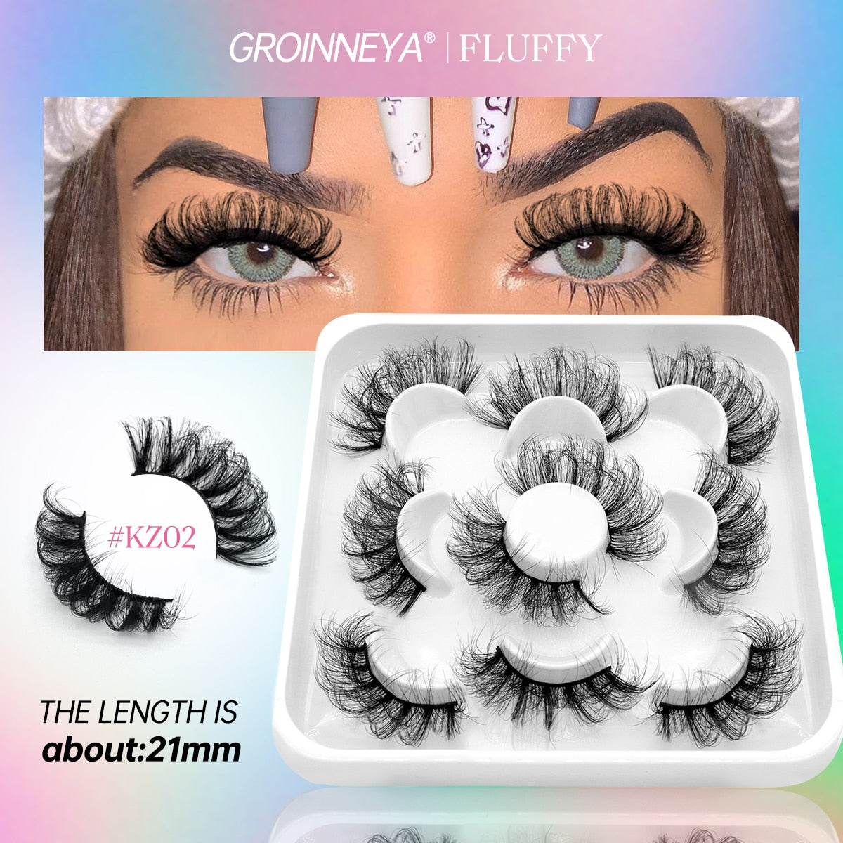 5/7 Pairs Fluffy Mink Lashes Faux Mink Eyelashes Long Lasting EyelashesDramatic Volume lashes Extension Thick Long