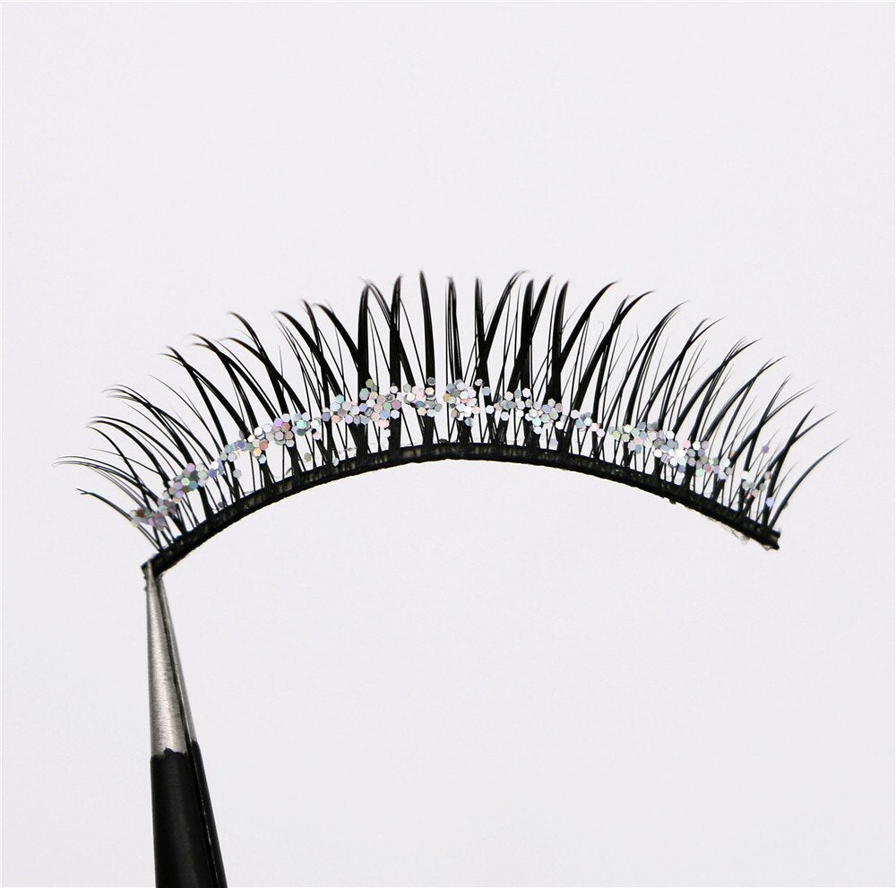 5 pairs eyelash color flash Glitter sequins performance Bushy of fake eyelashes false lashes