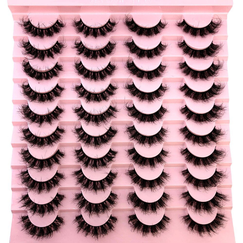 20 pairs natural Thick false eyelashes long 6d mink eyelashes eyelash extension