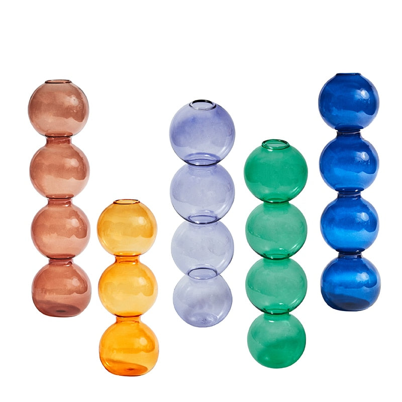 Nordic Creative Glass Bubble Vase Flower Arrangement Spherical Art Flower Ornaments Vases Decoration Home Gift