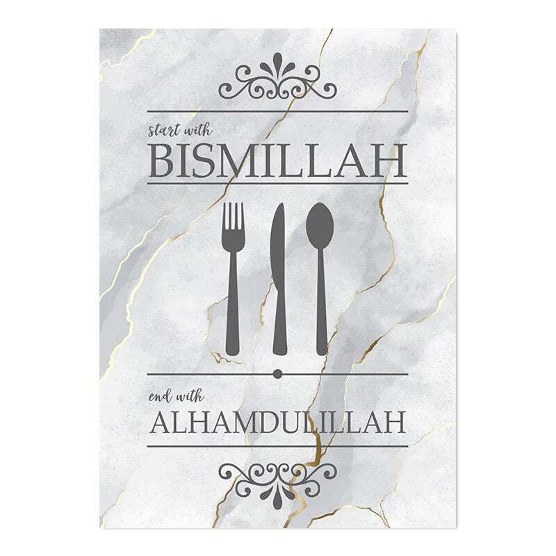 Modern Islamic Wall Art Kitchen Decor Canvas Painting Posters and Prints for Dining Room Home Decor