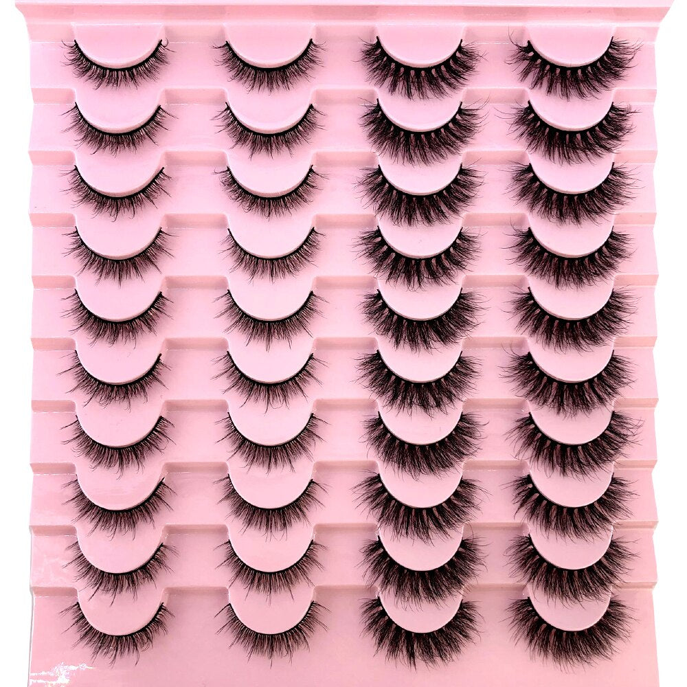 20 pairs natural Thick false eyelashes long 6d mink eyelashes eyelash extension