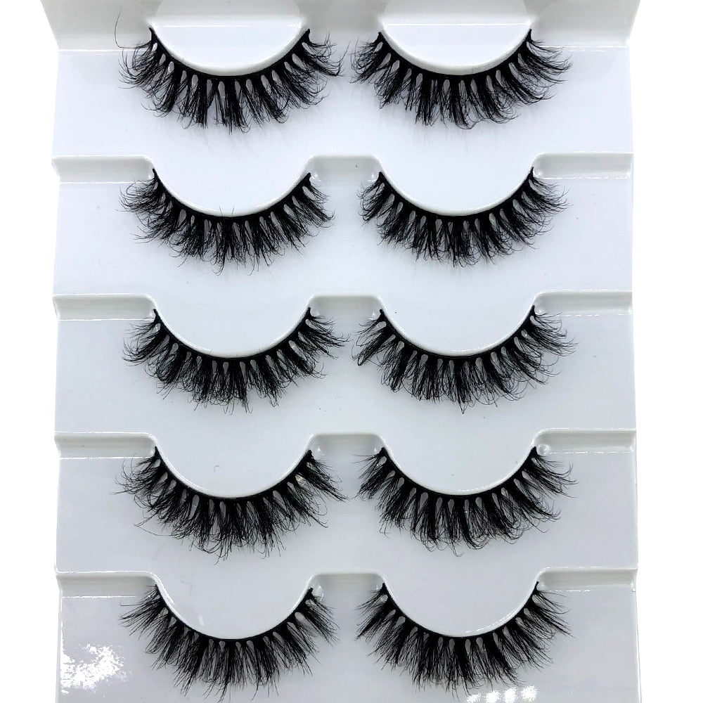 5 Pairs Lashes Mink Lashes Faux Eyelashes Mink False Eyelashes Dramatic Volume Lashes Eyelash Extension