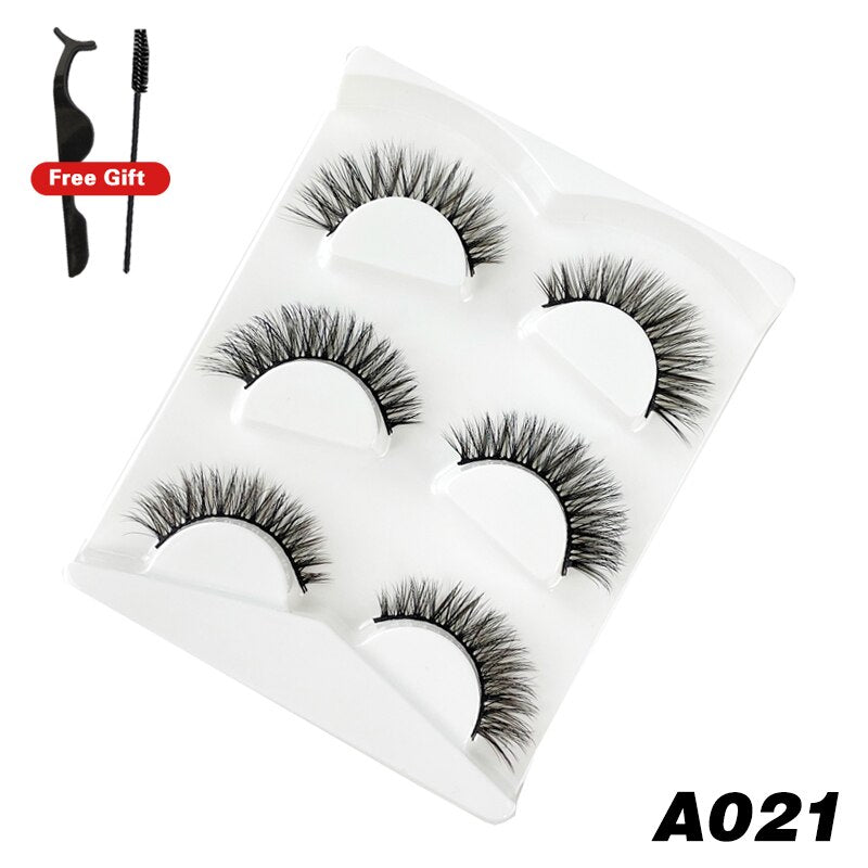 3Pairs 3D Mink False Lashes Faux Cils Natural Fluffy Dramatic Volume Eyelashes Crisscross Soft Eyelash Extension