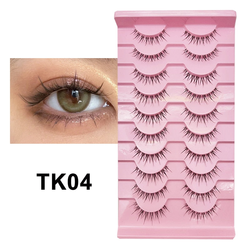 Manga Lashes 5/10 Pairs Natural Lashes False Eyelashes Little Devil Lashes Anime Lashes Full Strip Lashes Band