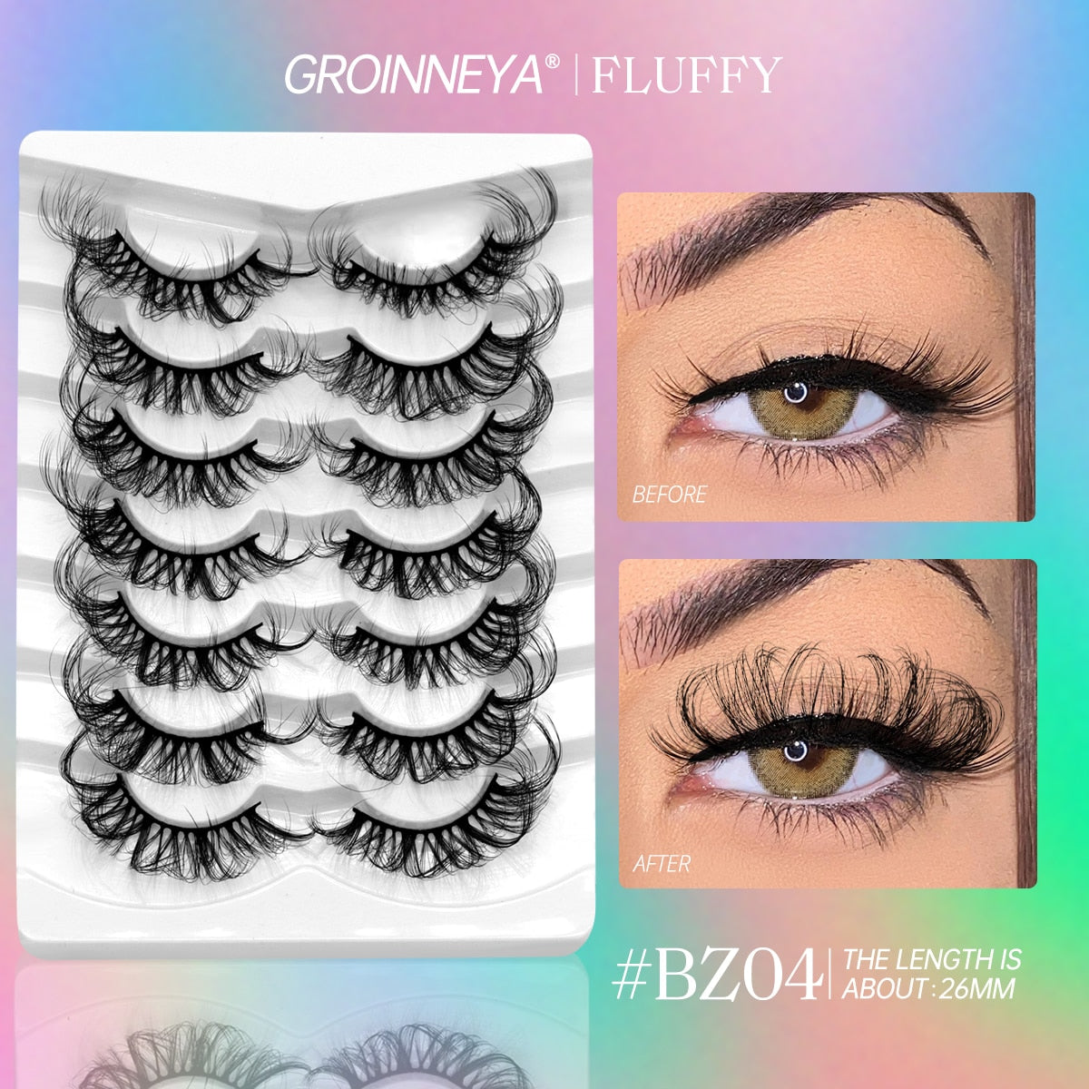 5/7 Pairs Fluffy Mink Lashes Faux Mink Eyelashes Long Lasting EyelashesDramatic Volume lashes Extension Thick Long