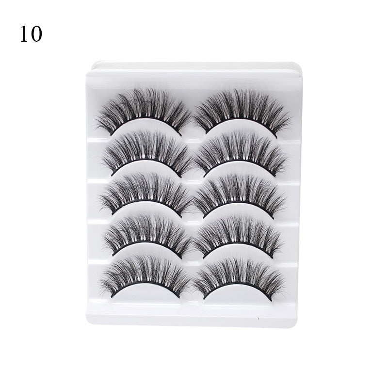 5 Pairs 3d Faux Mink Manga Lashes Little Devil Fairy 3D False Eyelashes Natural Lash Extension