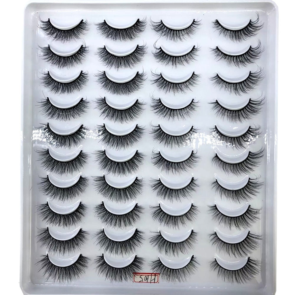 20 pairs natural Thick false eyelashes long 6d mink eyelashes eyelash extension