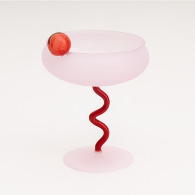 Wine Glass IG Jelly Beans Twist Goblet Frosted Glass Cup Cereal Bowl Glasses Champagne Glass
